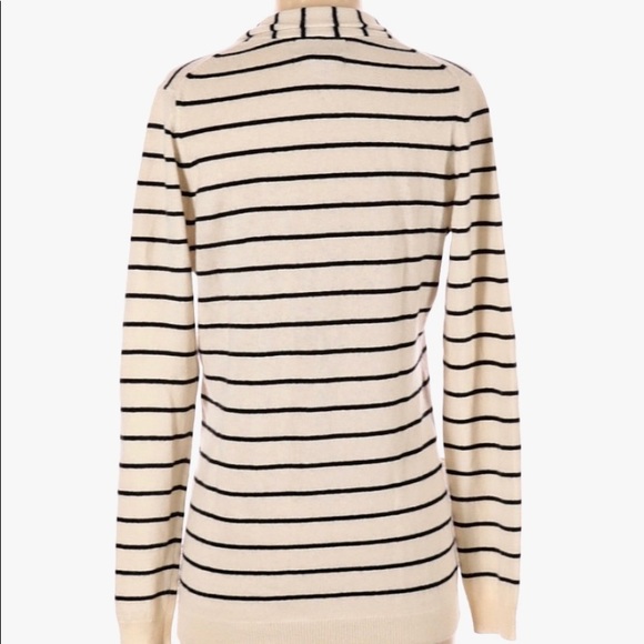 Small TALL Black & Ivory Cashmere Blend Cardigan - Picture 3 of 11